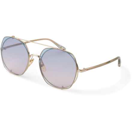 Chloe Novelty Sunglasses (For Women) in Gold Grey/Light Blue