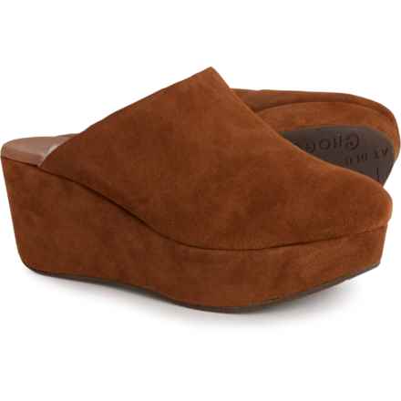 Chocolat Blu Yoselin Wedge Clogs - Suede, Shearling Lined (For Women) in Brown Suede