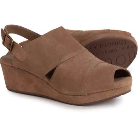 Chocolat Blu Ysabel Sling Back Wedge Sandals - Suede (For Women) in Taupe Suede