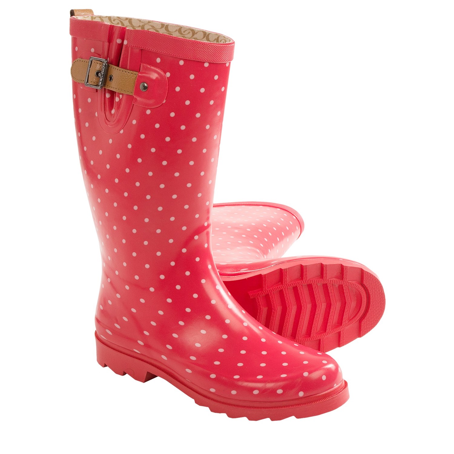 Chooka Classic Dot Rain Boots - Waterproof (For Women) in Coral