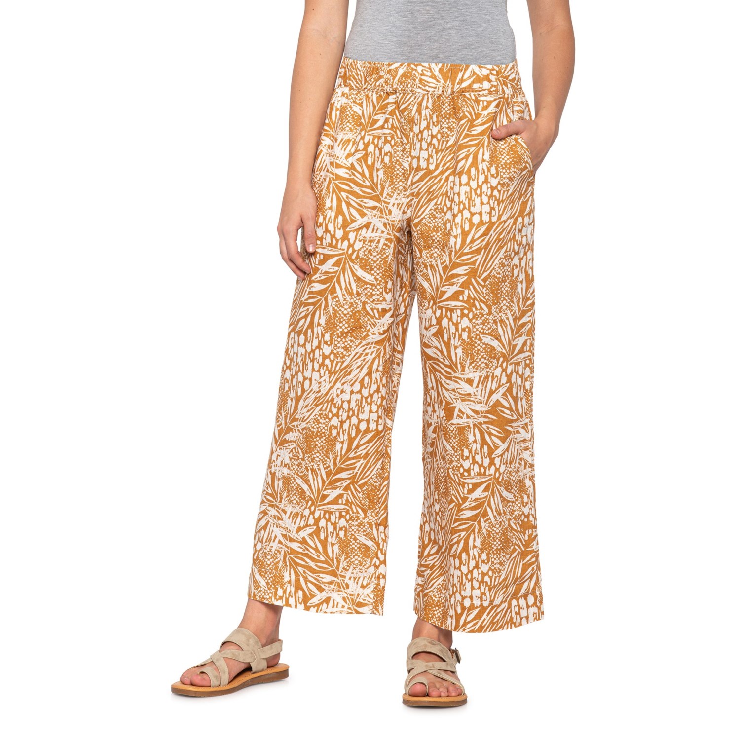 printed cropped pants