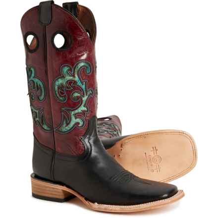 Circle G by CORRAL Inlay and Embroidery Western Boots - Leather, Square Toe (For Women) in Black