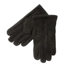 Cire by Grandoe Buck Suede Gloves - Insulated, Fleece Lining (For Men) in Black/Black - Closeouts