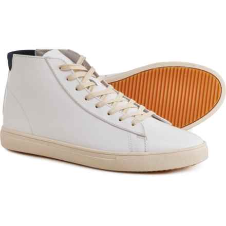 Clae Bradley Mid Sneakers - Leather (For Men and Women) in White Full Grain Leather