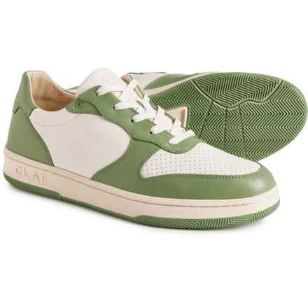 Clae Malone Sneakers - Leather (For Men and Women) in Menta Leather Off-White