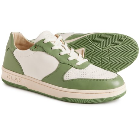 Clae Malone Sneakers - Leather (For Men and Women) in Menta Leather Off-White