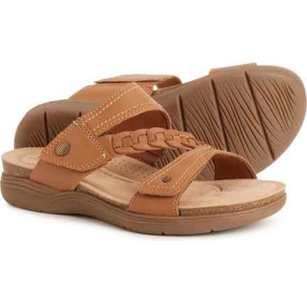 Clarks April Raelyn Slide Sandals - Leather (For Women) in Tan Leather