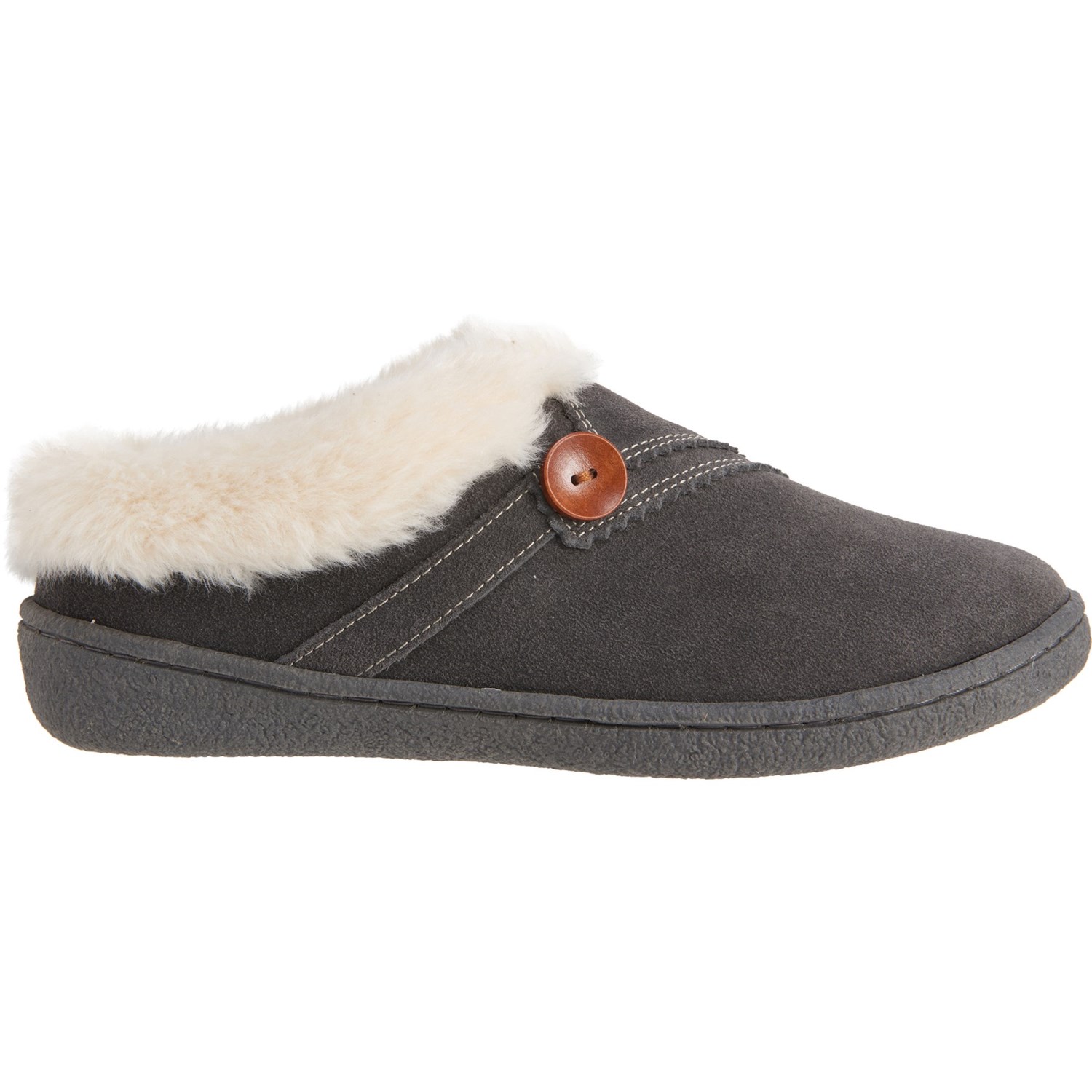 clarks button scuff slipper
