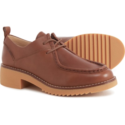 Clarks Womens Eden Mid Lace Dark Tan Leather Size 10
