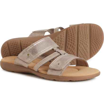 Clarks Elizabelle Ave Sandals - Leather (For Women) in Taupe Metalliic