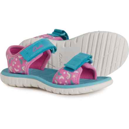 Clarks Girls Surfing Tide Sandals in Hot Pink