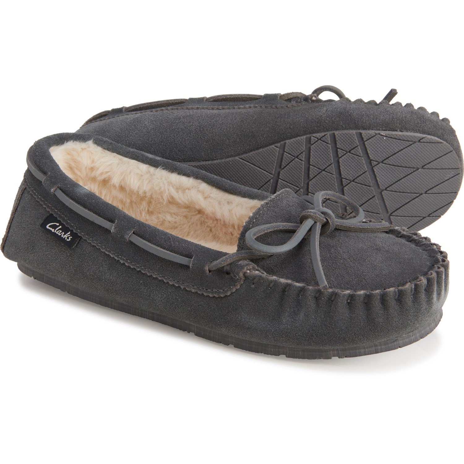 clarks suede loafers womens