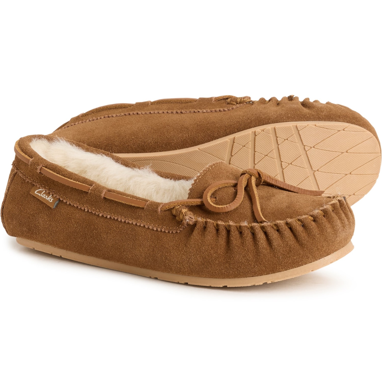 Clarks Moccasin Slippers - Suede (For Women)