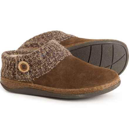 Clarks Moccasin Slippers - Suede (For Women) in Dark Brown