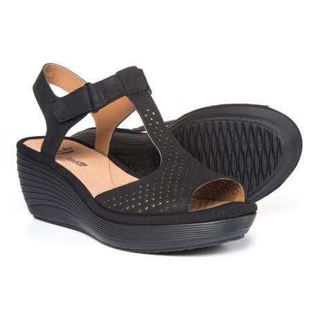 clarks brown wedge sandals