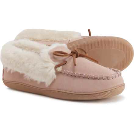 Clarks Suede Moccasin Slippers (For Women) in Pink