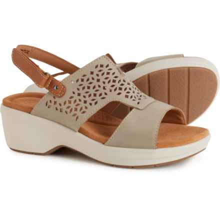 Clarks Tuleah Sun Wedge Sandals - Leather (For Women) in Stone Leather