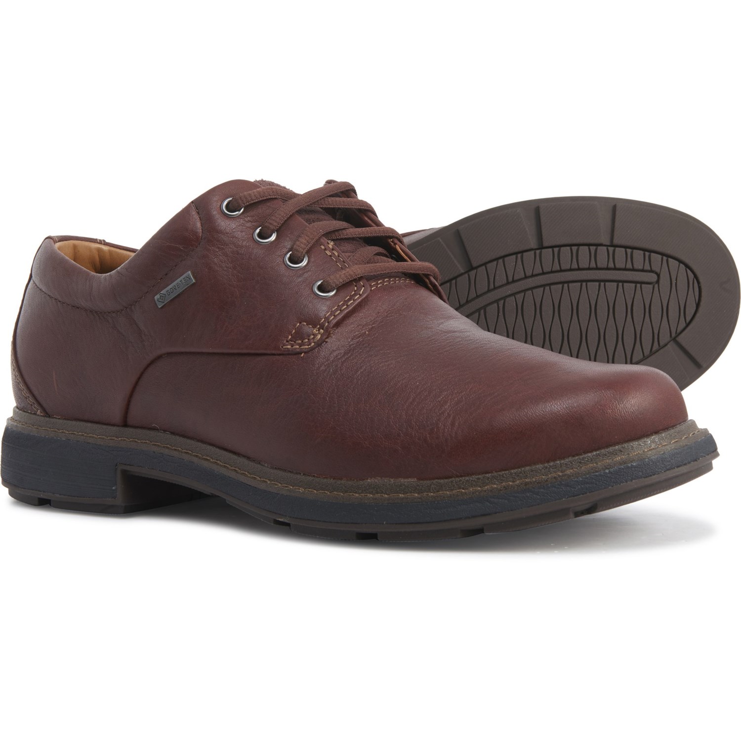 CLARKS UNSTRUCTURED Brown Un Tread Lo Gore-Tex® Oxford Shoes (For Men ...