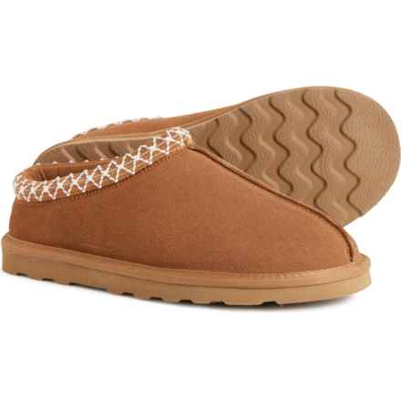 Clarks Webbing Topline Clog Slippers - Suede (For Women) in Cognac