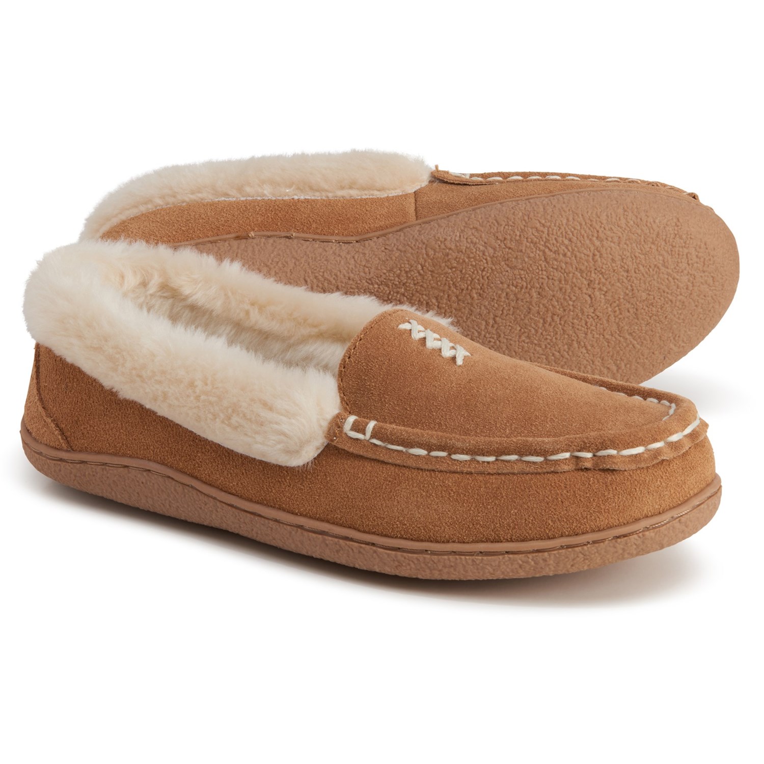 clarks moc shearling slippers