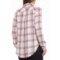 519UV_2 Cloth & Stone Pink-Peach Plaid Fray Hem Shirt - Long Sleeve (For Women)