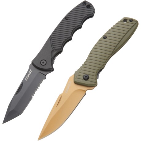 Coast LX272 and LX273 Folding Knives - 2-Pack in Black