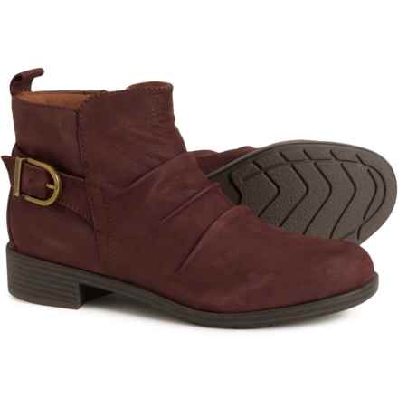 Cobb Hill Nessa Ruched Booties - Leather (For Women) in Dark Red