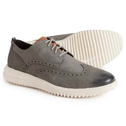 Cole Haan Grand+ Wingtip Oxford Shoes - Leather (For Men) in Tornado Nubuck/Ivory
