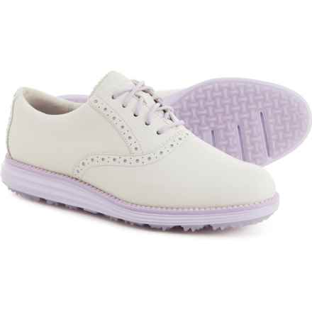 Cole Haan OriginalGrand® Shortwing Oxford Golf Shoes - Waterproof, Leather (For Women) in Silver Birch/Lavender/Orchid P