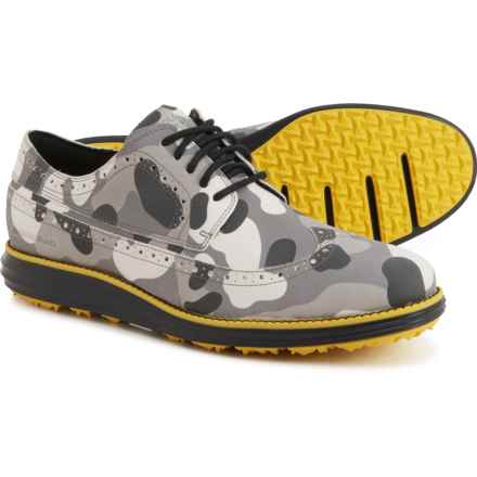 Cole Haan OriginalGrand® Wingtip Oxford Golf Shoes - Leather (For Men) in Gray Camo Print
