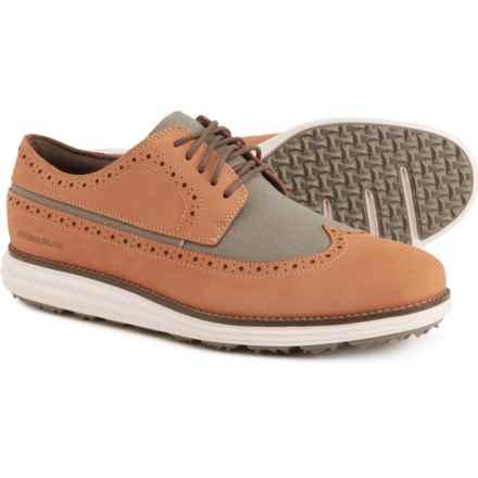 Cole Haan OriginalGrand Wingtip Oxford Golf Shoes - Leather (For Men) in Pecan/Tea Leaf/Bleached Tan/Tropical