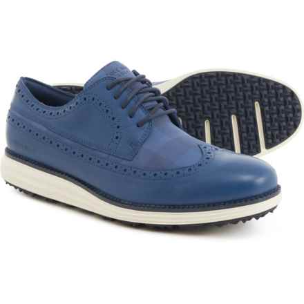 Cole Haan OriginalGrand Wingtip Oxford Golf Shoes - Waterproof, Leather (For Men) in Ensign Blue/Navy Blazer/Ivory