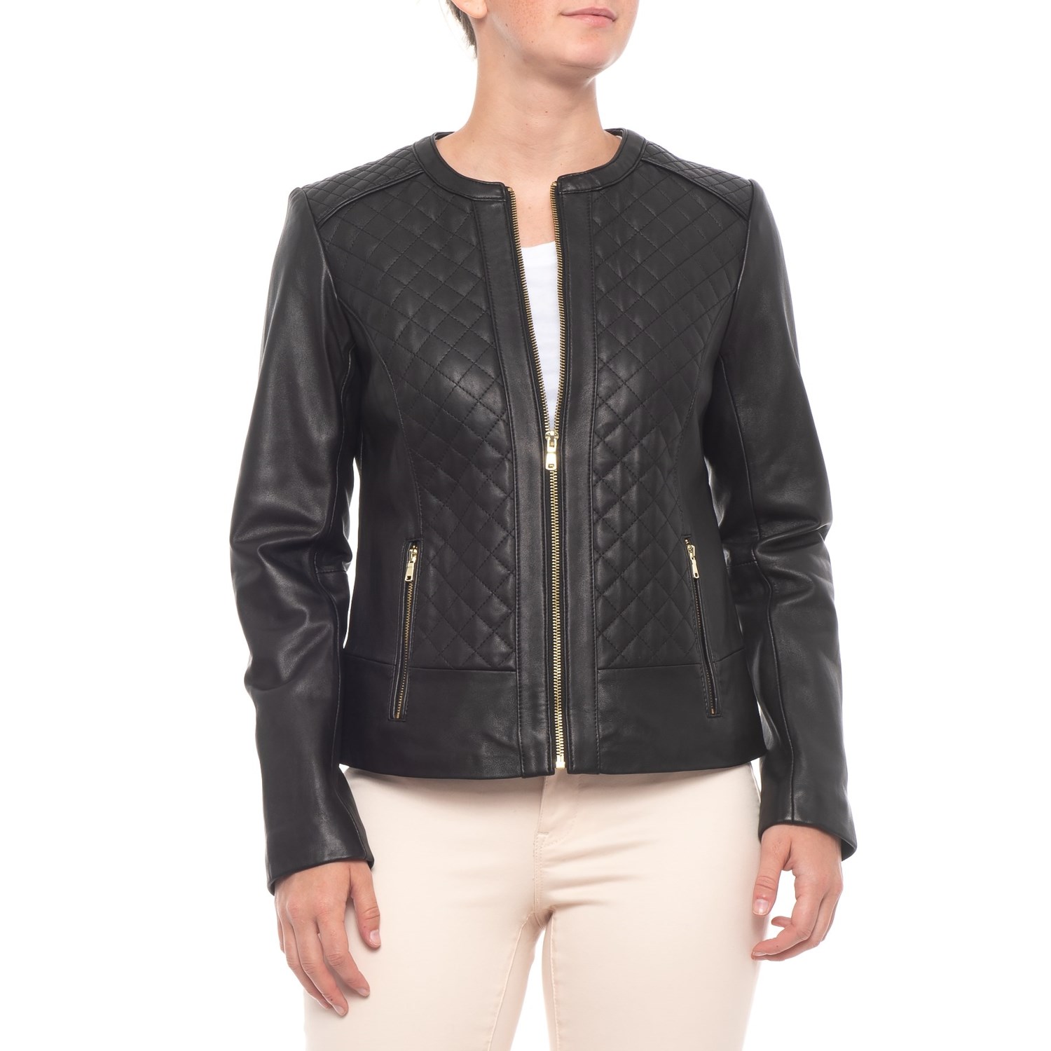 Cole Haan Quilted Leather Jacket For Women Save 72 Cole Haan Quilted Leather Jacket Insulated For Women
