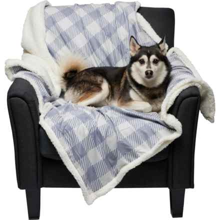Coleman Buffalo Check Reversible Pet Throw Blanket - 50x60” in Grey/Charcoal