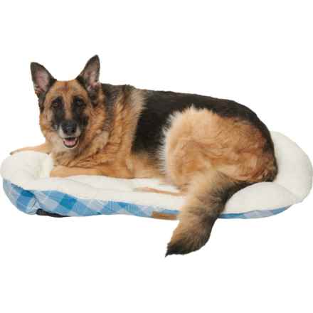 Coleman Cuddler Dog Bed - 36x27” in Blue Plaid