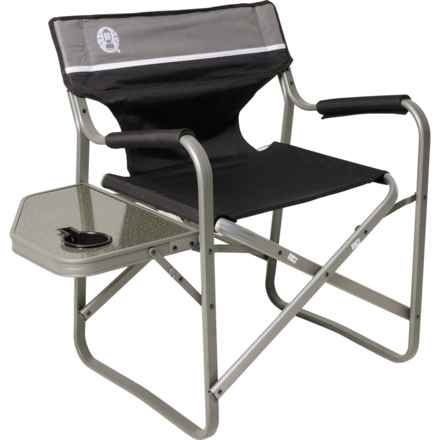 Coleman Folding Deck Chair with Side Table in Grey