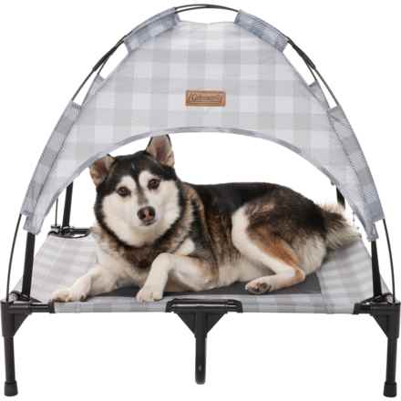 Coleman Large Folding Pet Cot with Canopy - 30x24x7” in Gray