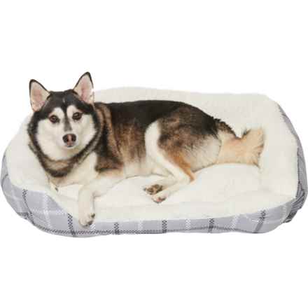 Coleman Plaid Cuddler Dog Bed - 36x27” in Charcoal