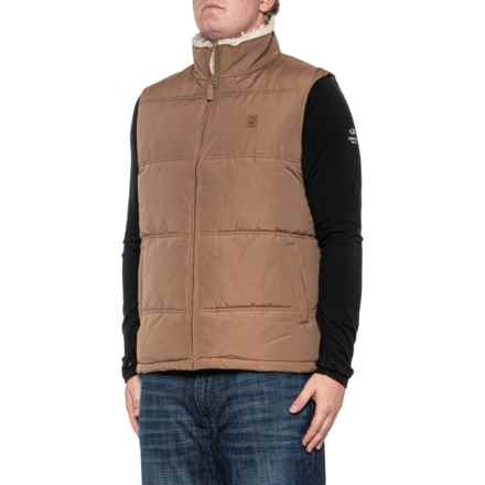 Coleman Sherpa Trim Puffer Vest - Insulated in Acorn