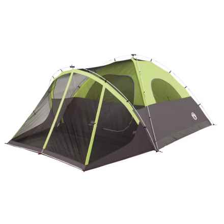 Coleman Steel Creek Fast Pitch Dome Camping Tent with Screen Room - 6-Person, 3-Season in Multi