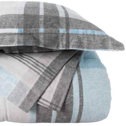 Colin Justin Blue Sweater Plaid Flannel Comforter Set Full