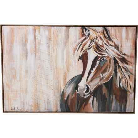 COLLEEN KARIS 24x36” Horse Portrait Framed Canvas in Rustic