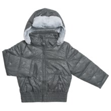Columbia Sportswear Puffer Down Bomber Jacket - Insulated (For Little Girls) in City Grey Emboss - Closeouts
