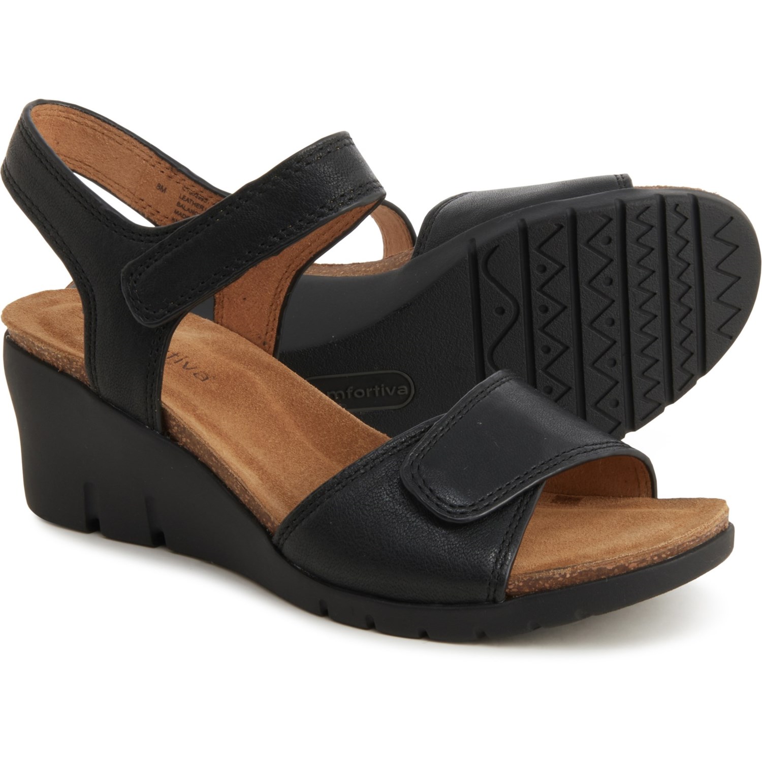 comfortiva leather comfort sandals