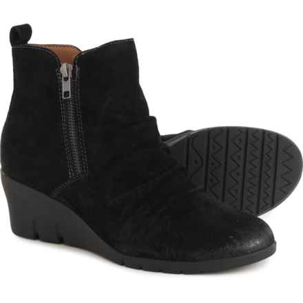 Comfortiva Ana Wedge Ankle Boots - Waterproof, Suede (For Women) in Black