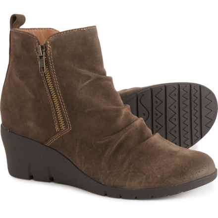 Comfortiva Ana Wedge Ankle Boots - Waterproof, Suede (For Women) in Dark Taupe