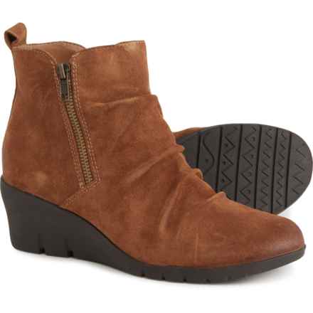 Comfortiva Ana Wedge Ankle Boots - Waterproof, Suede, Wide Width (For Women) in Brandy