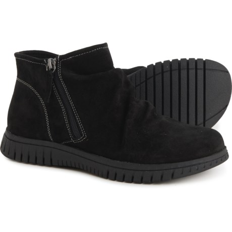 Comfortiva Calla Ankle Boots - Suede (For Women) in Black Suede