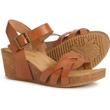 Comfortiva Erena Wedge Sandals - Leather (For Women) in Luggage