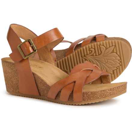 Comfortiva Erena Wedge Sandals - Leather (For Women) in Luggage
